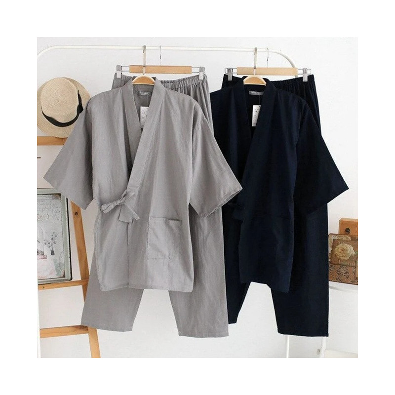 Jinbei Homme-Ensemble veste et pantalon japonais